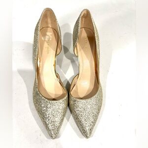 Marc Fisher Gold Glitter Heels